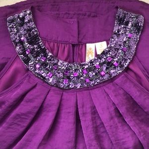 Blinged out sleeveless party top